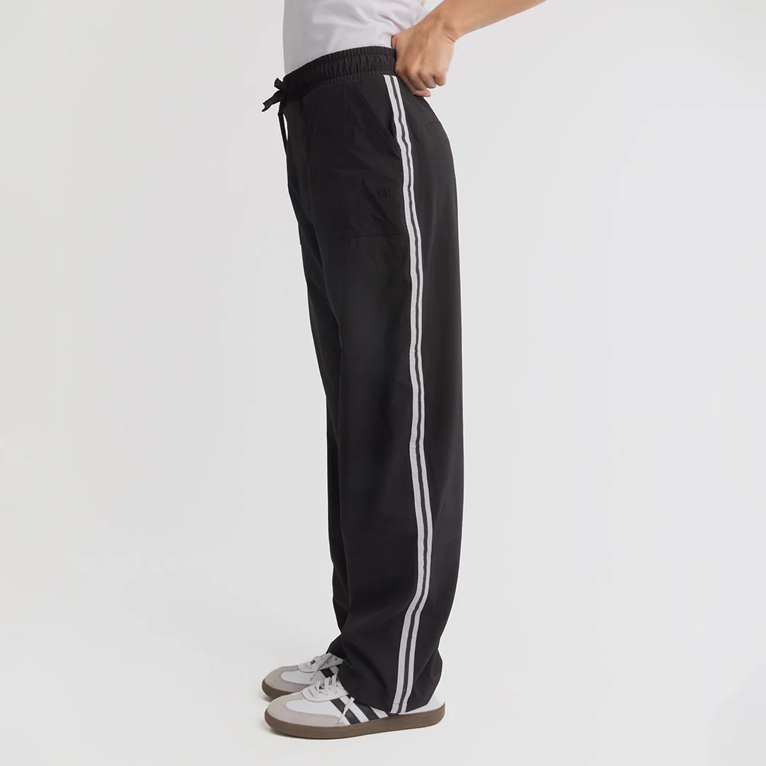 Trouser Track Pants, Black and White Stripe - Image 4