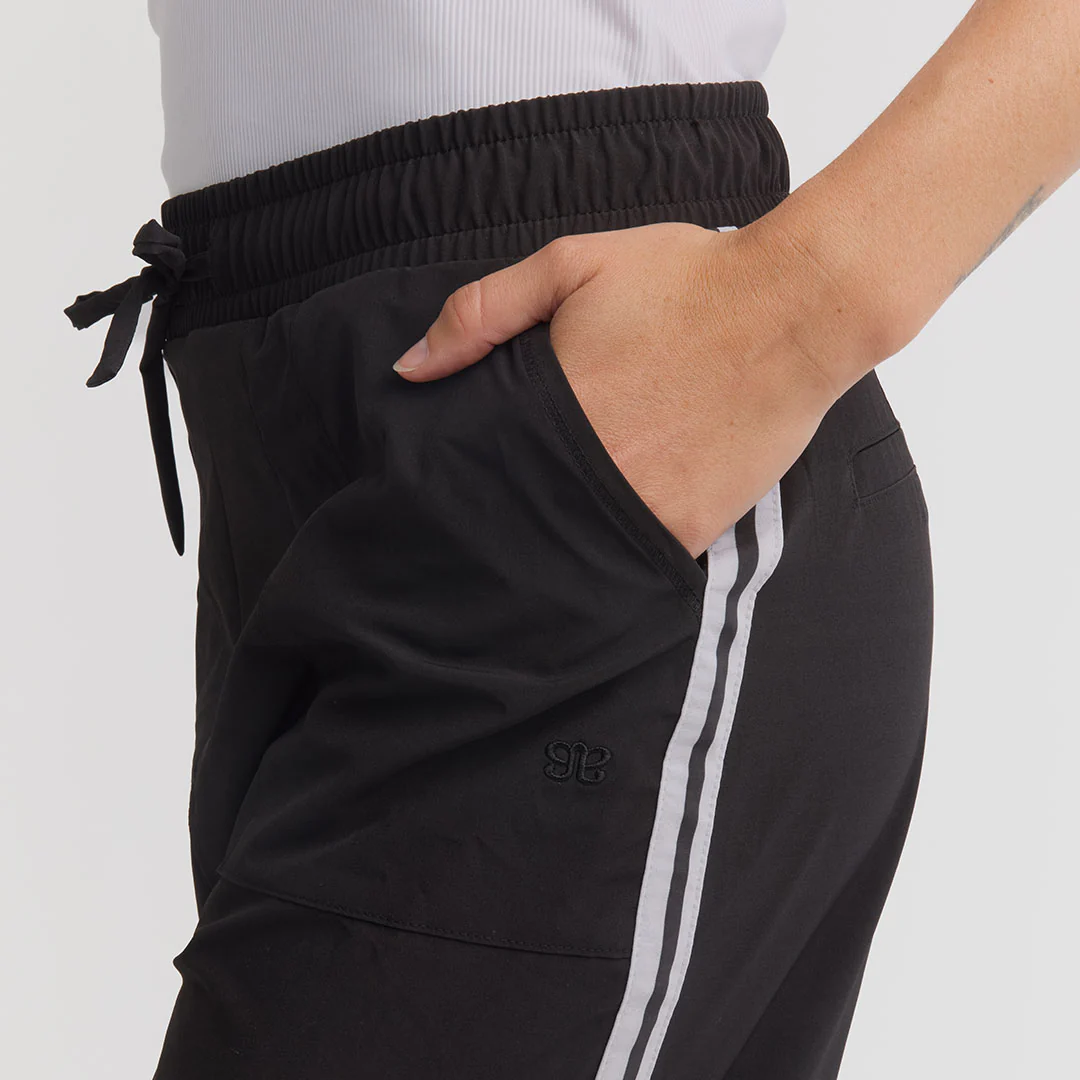 Trouser Track Pants, Black and White Stripe - Image 7