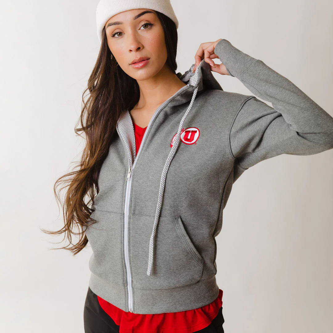 Utah Alta Zip-Up Hoodie, Heather Grey - Image 4