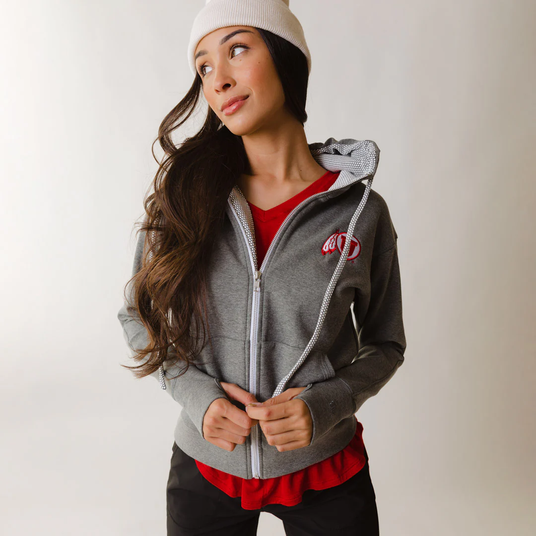 Utah Alta Zip-Up Hoodie, Heather Grey - Image 5