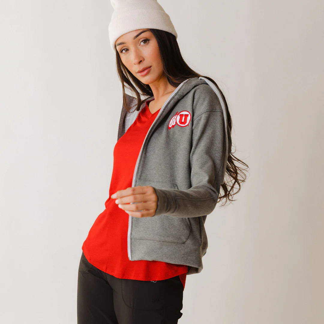 Utah Alta Zip-Up Hoodie, Heather Grey - Image 7