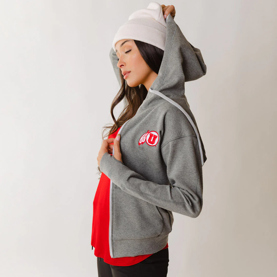 Utah Alta Zip-Up Hoodie, Heather Grey - Image 8
