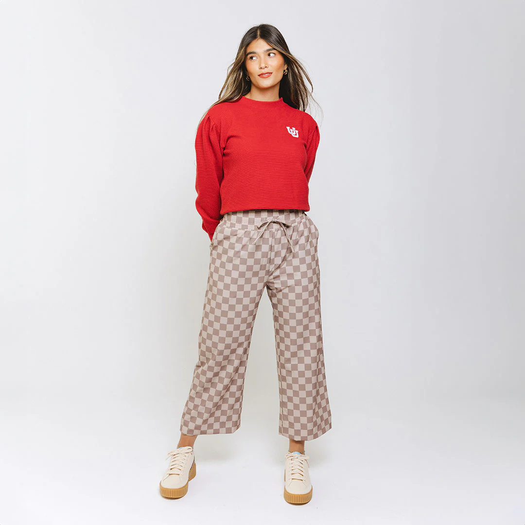 Utah Atlas Ribbed Sweater, Crimson - Image 2