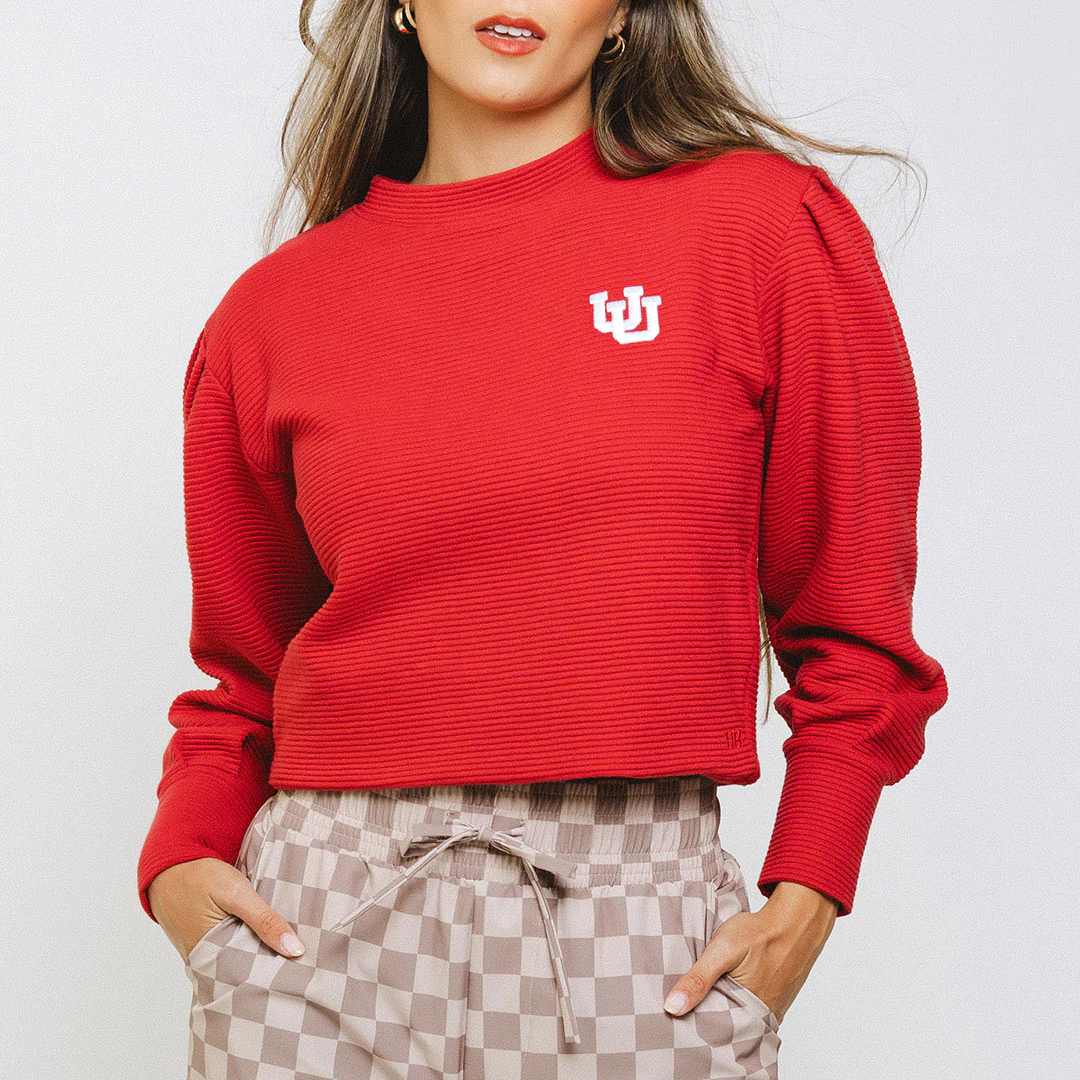 Utah Atlas Ribbed Sweater, Crimson - Image 6