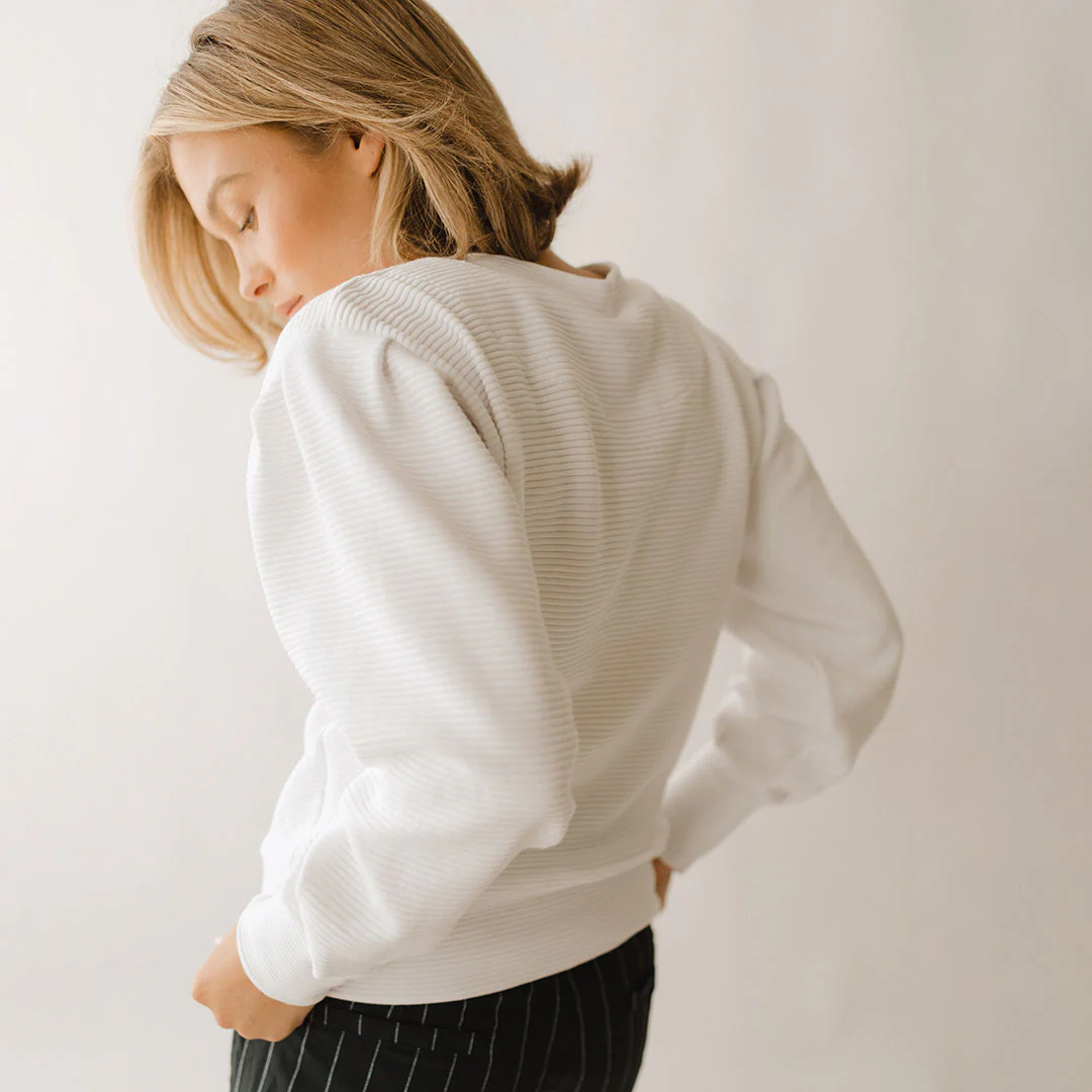 Utah Atlas Ribbed Sweater, White - Image 6
