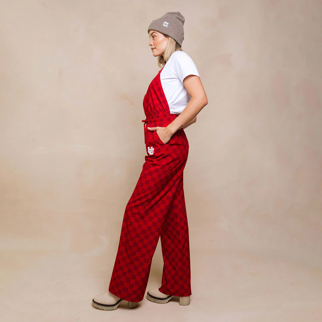 Utah Audrey Trouser Overalls, Crimson Check - Image 10