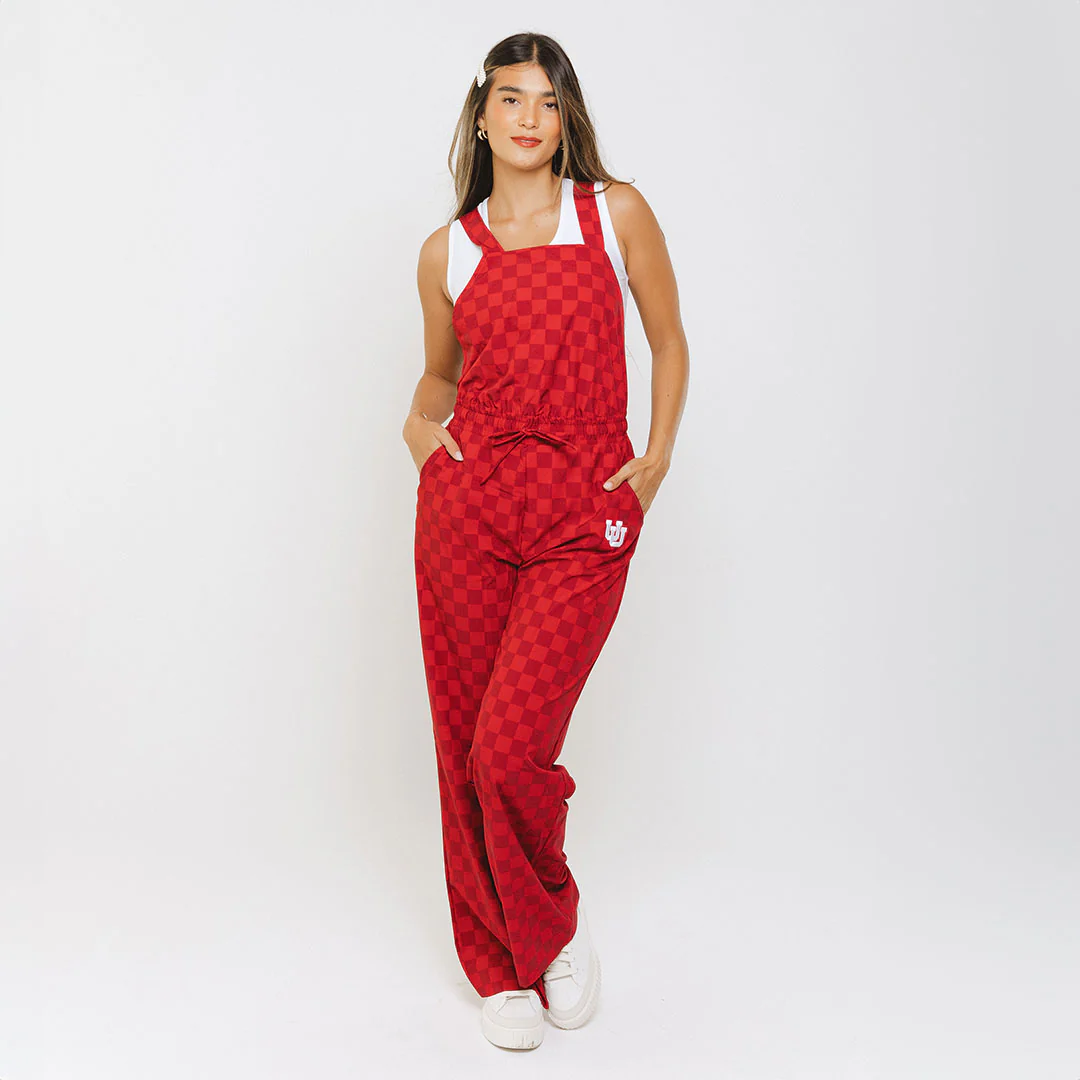 Utah Audrey Trouser Overalls, Crimson Check - Image 5