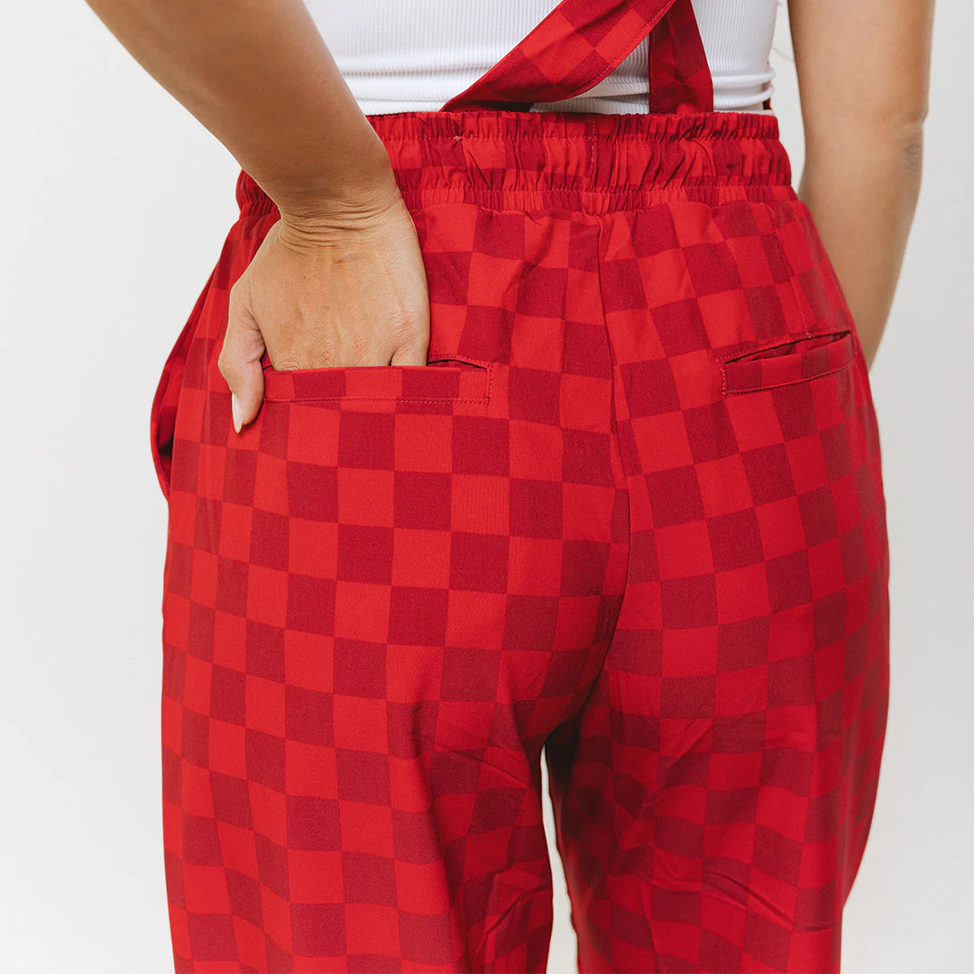 Utah Audrey Trouser Overalls, Crimson Check - Image 7