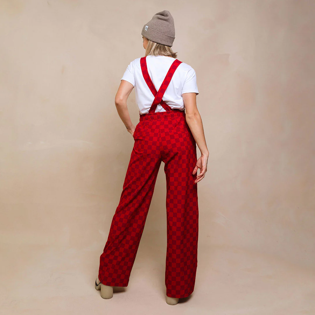 Utah Audrey Trouser Overalls, Crimson Check - Image 9