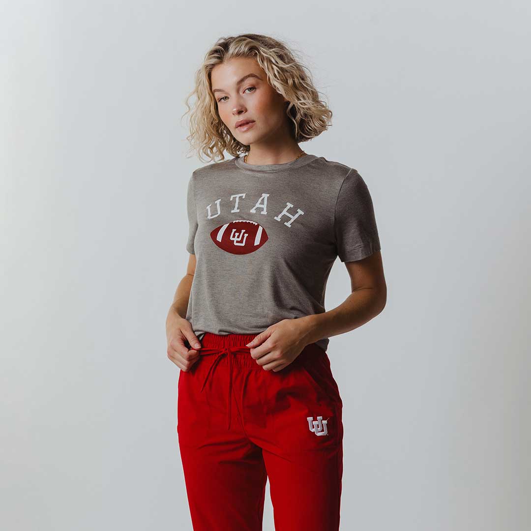 Utah Boyfriend Tee, Grey U of U Football - Image 3