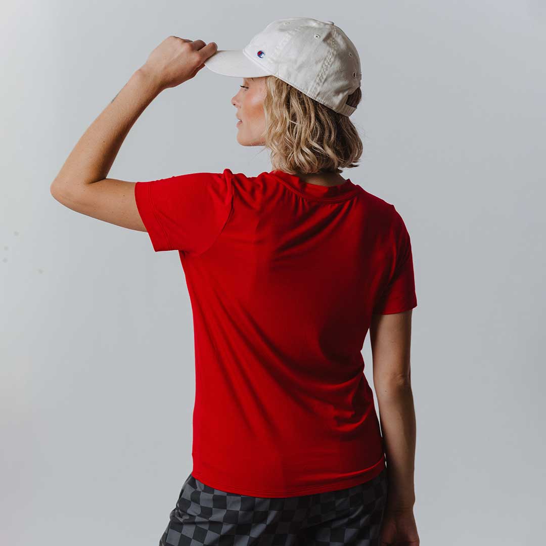 Utah Boyfriend Tee, Red Utah Football - Image 4