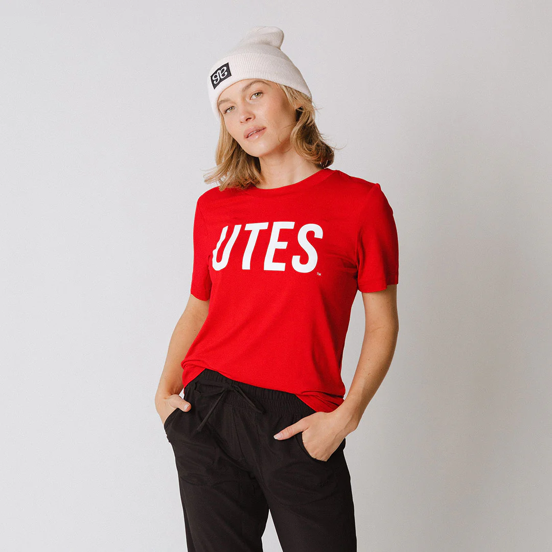 Utah Boyfriend Tee, Red Utes - Image 3