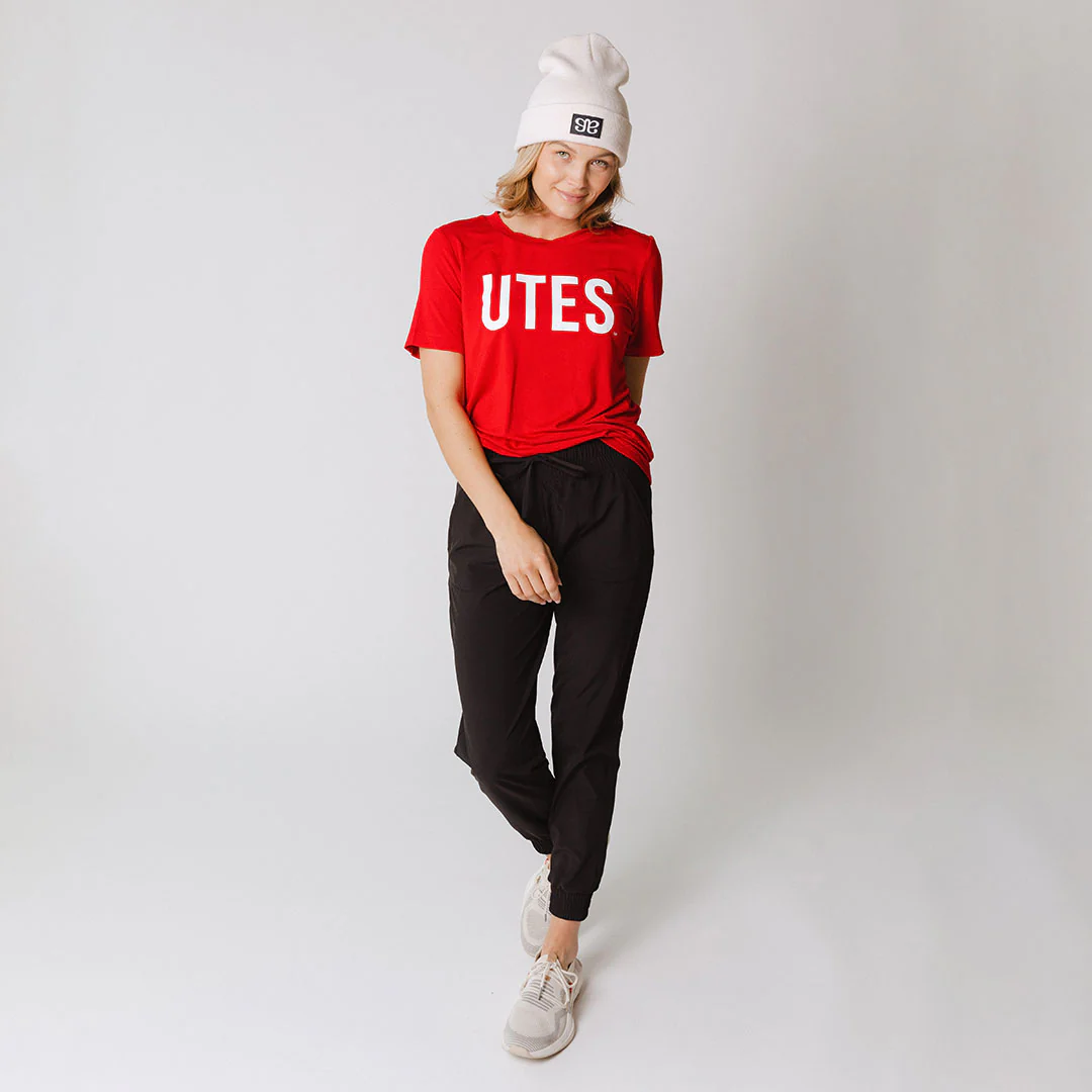 Utah Boyfriend Tee, Red Utes - Image 4