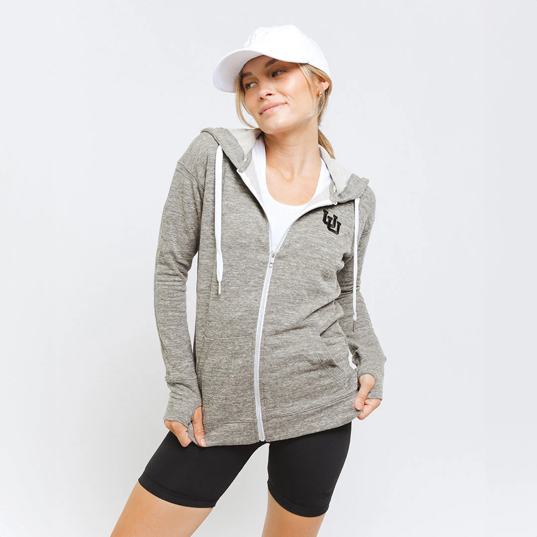 Utah Campus Zip-Up, Heather Grey - Image 2
