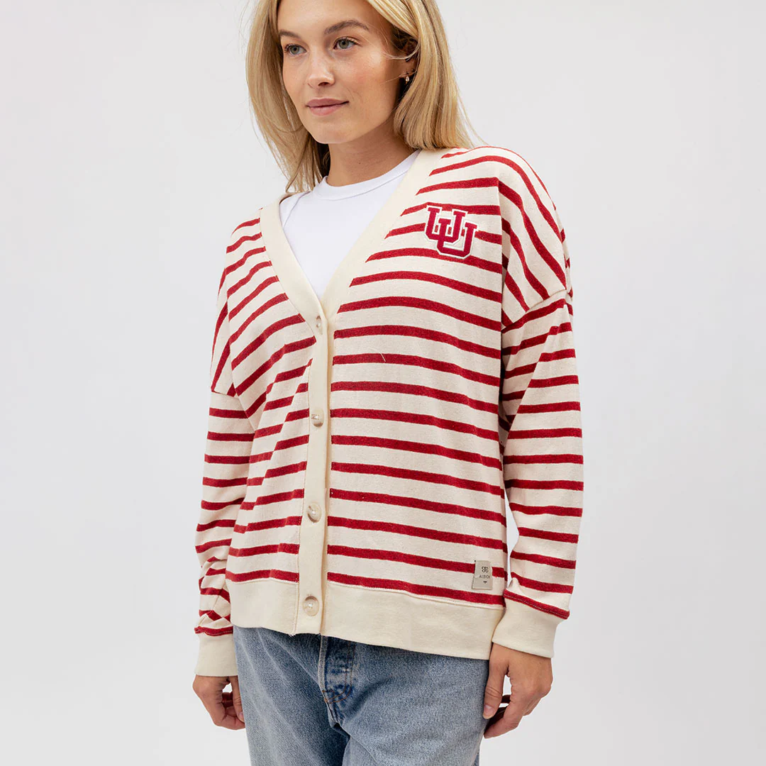 Utah Cardigan, Red Stripe - Image 2