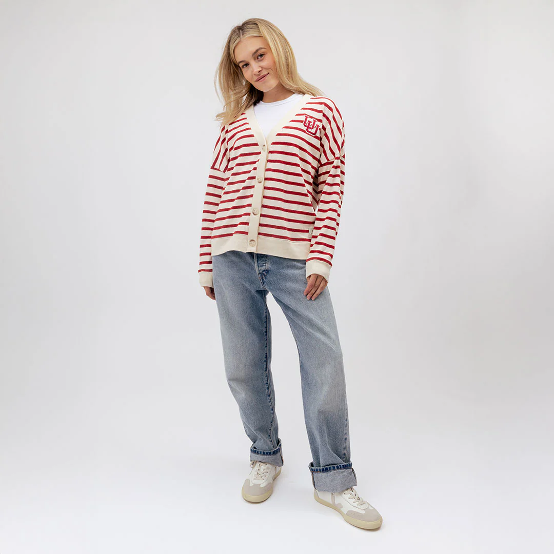 Utah Cardigan, Red Stripe - Image 3