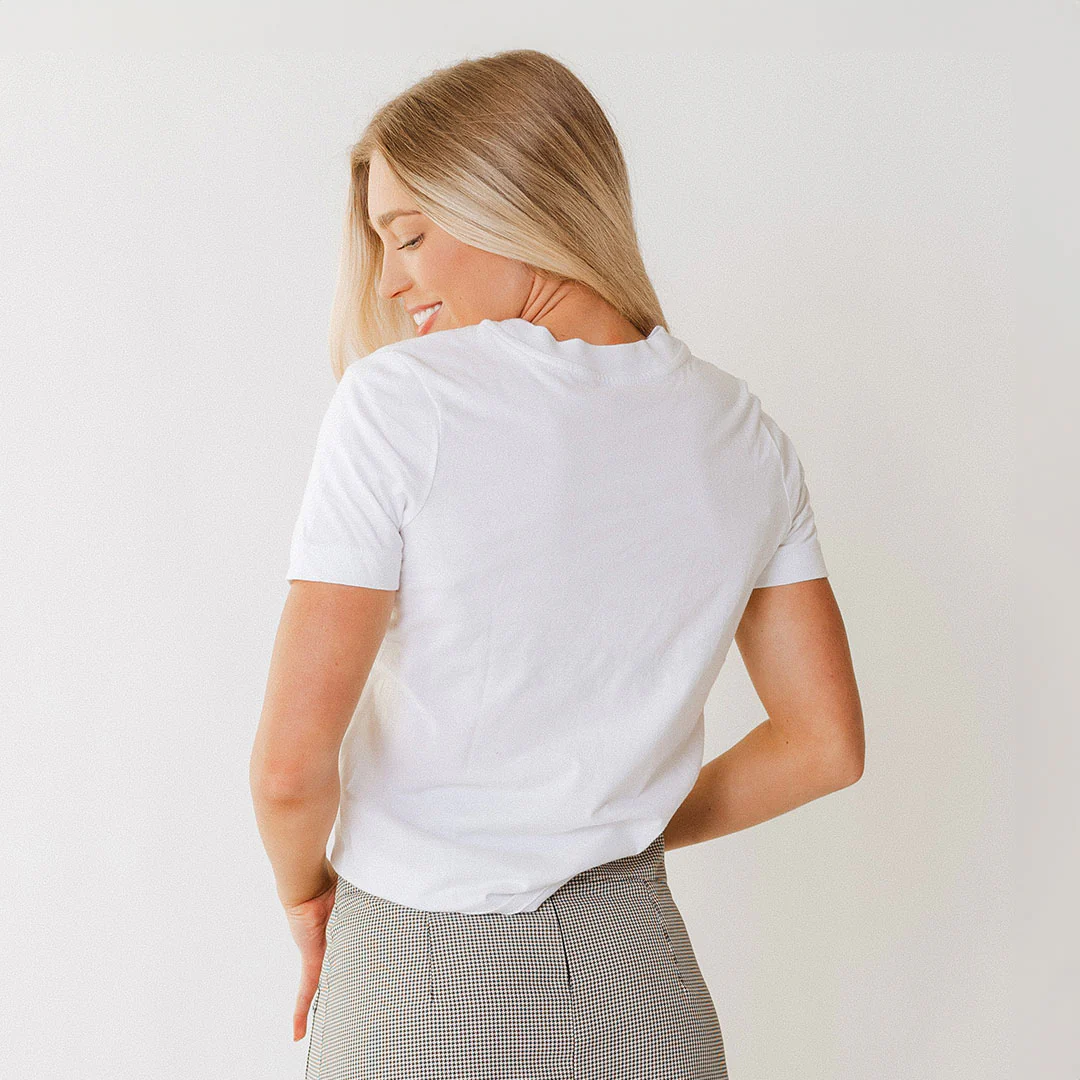 Utah Embroidered Boyfriend Tee, White Football - Image 4