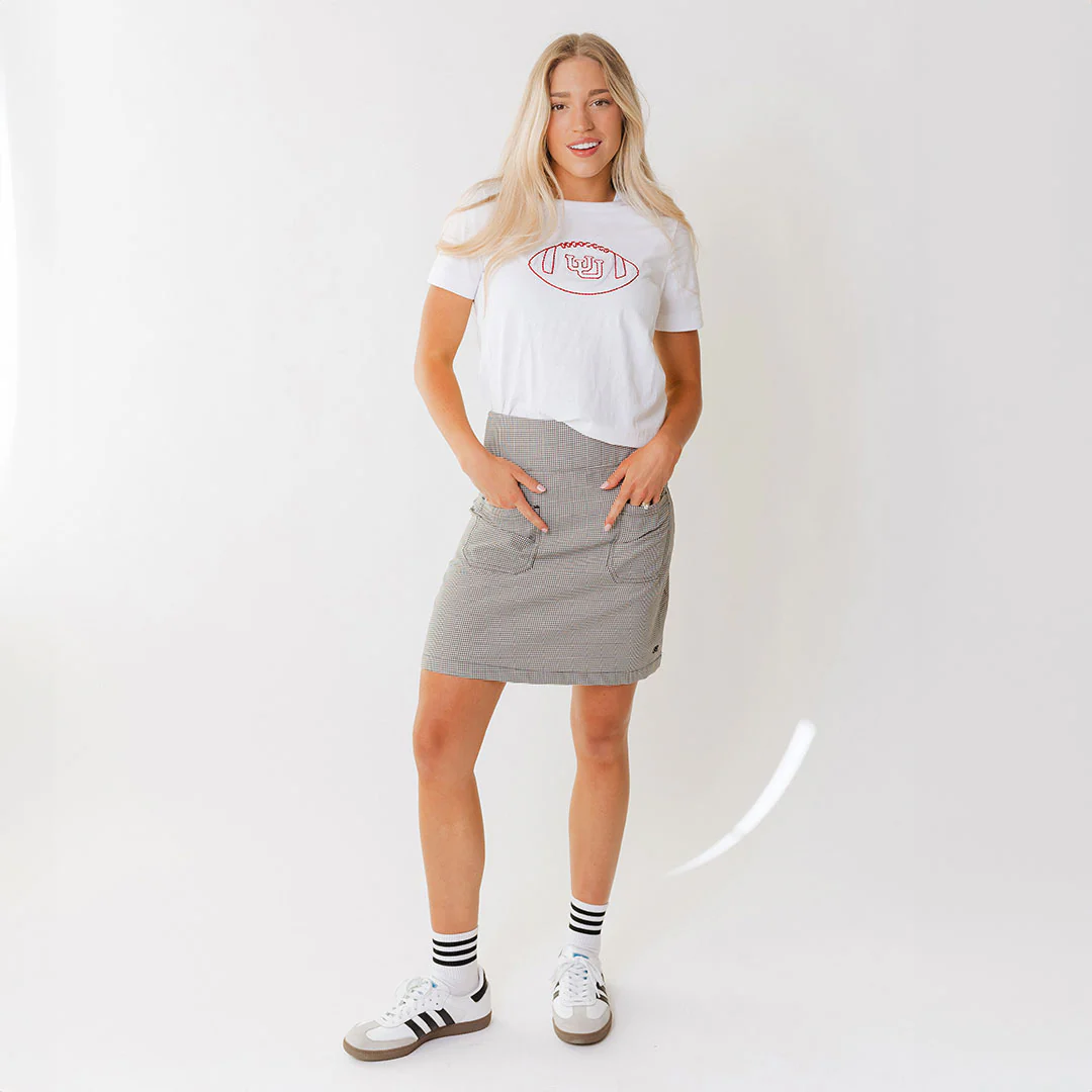 Utah Embroidered Boyfriend Tee, White Football - Image 5