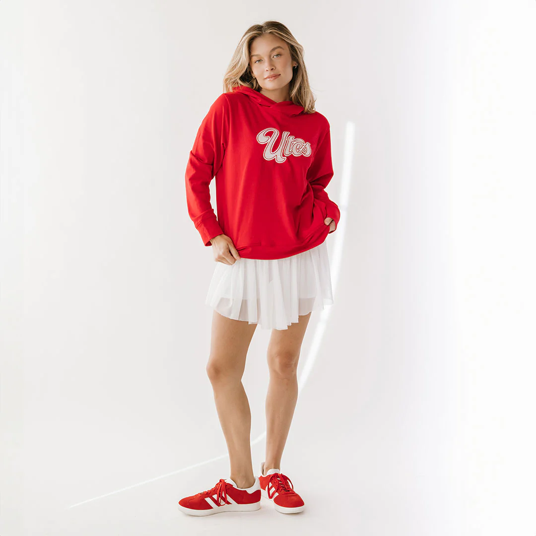 Utah Embroidered City Pullover, Crimson - Image 2