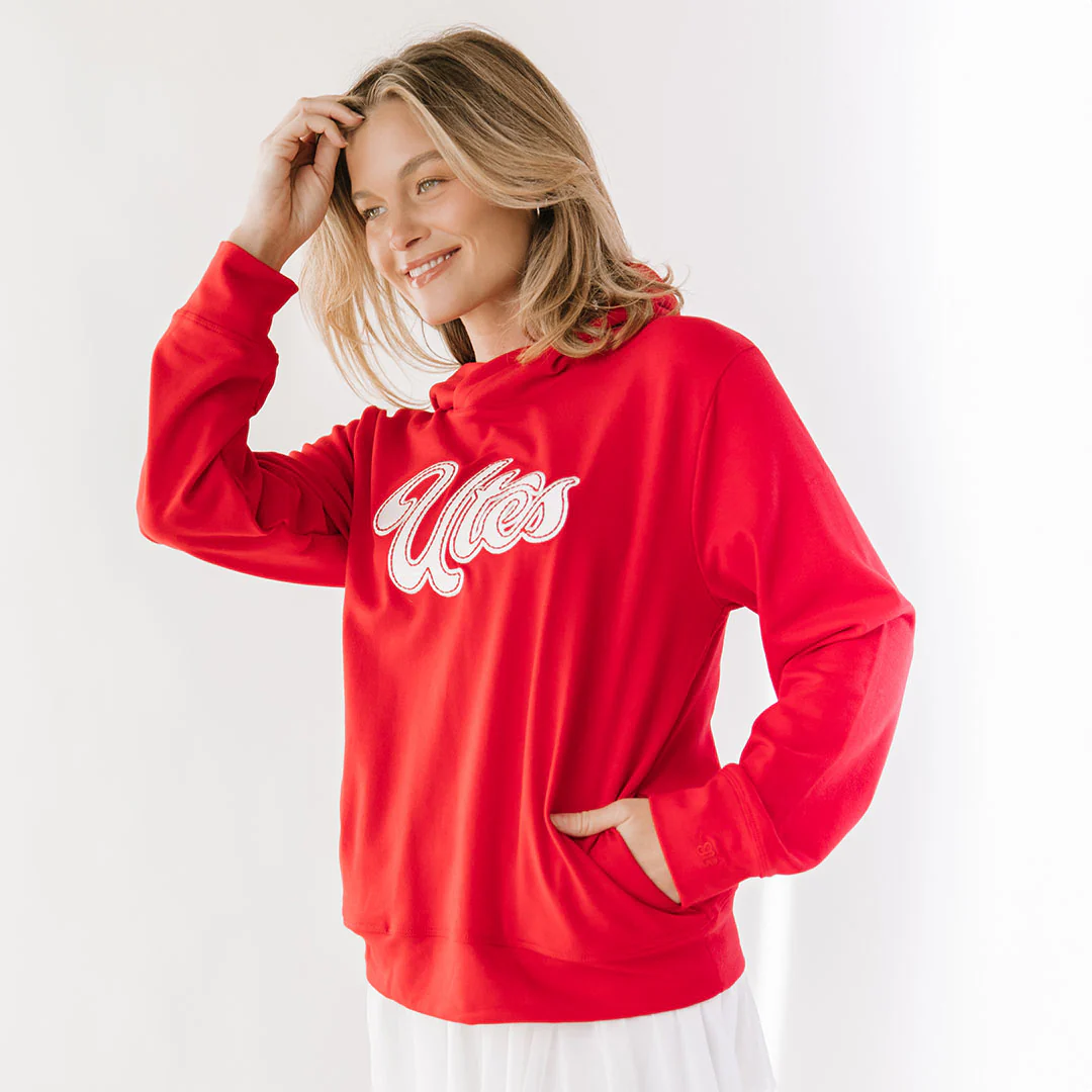 Utah Embroidered City Pullover, Crimson - Image 3