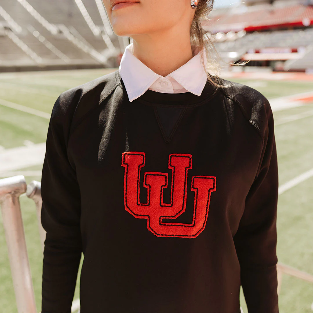 Utah Embroidered Neo Crew, Let's Go U Black - Image 2