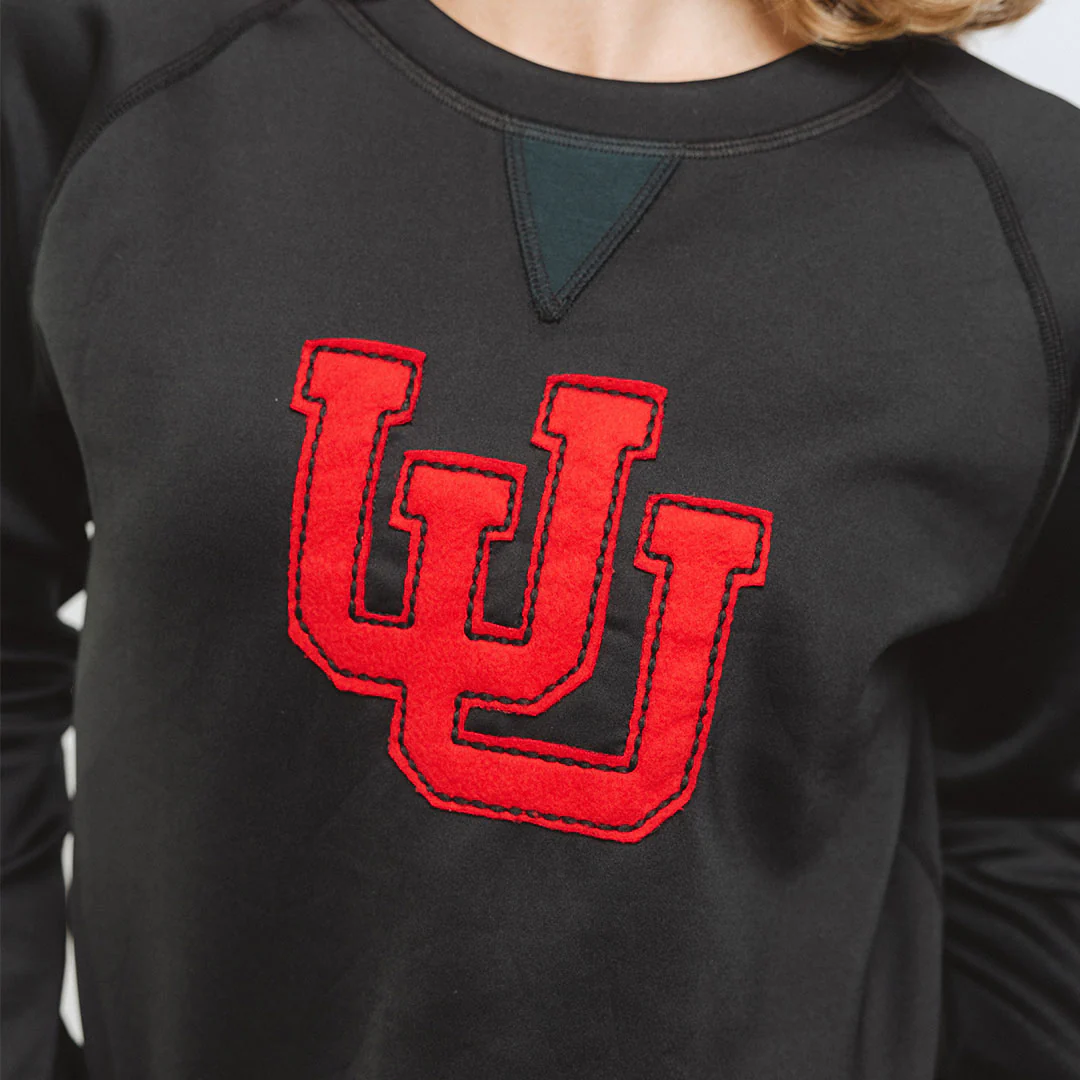 Utah Embroidered Neo Crew, Let's Go U Black - Image 5