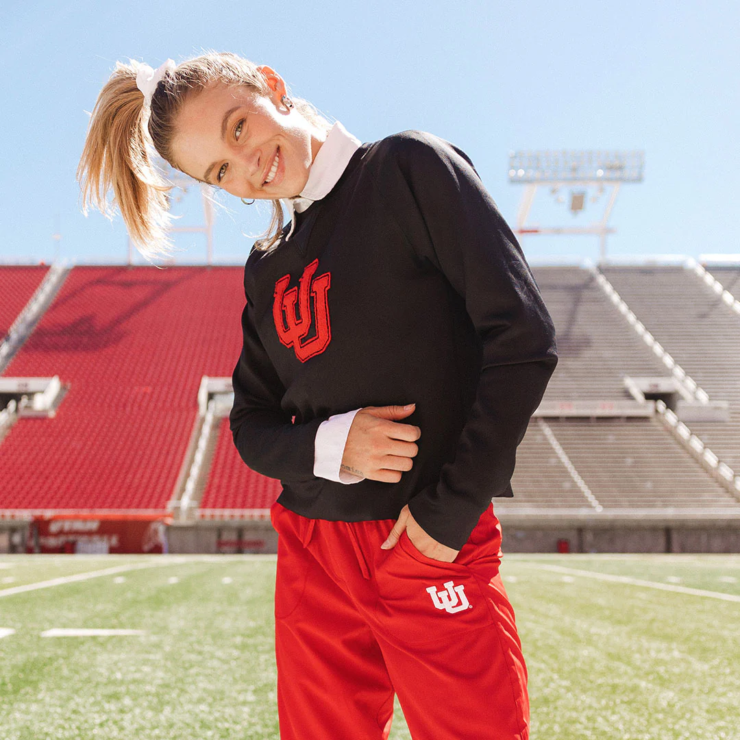 Utah Embroidered Neo Crew, Let's Go U Black - Image 8