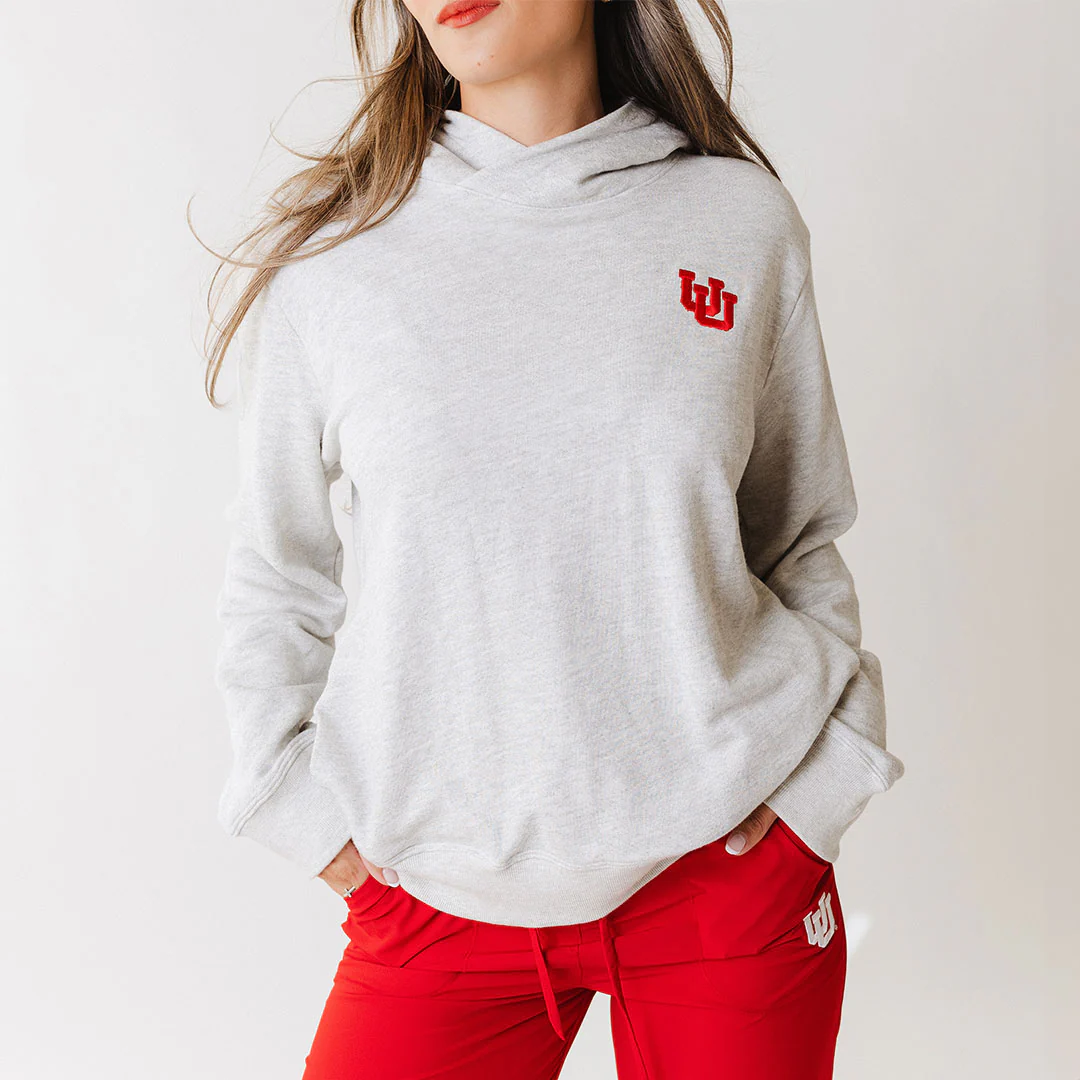 Utah Embroidered Tailgate Hoodie, Heather Grey UU - Image 2