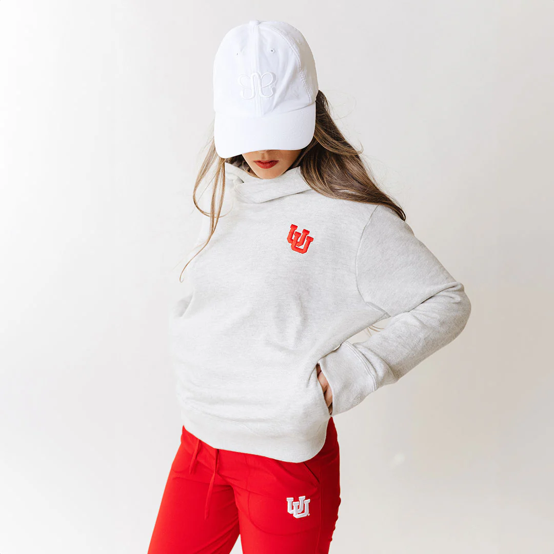 Utah Embroidered Tailgate Hoodie, Heather Grey UU - Image 3
