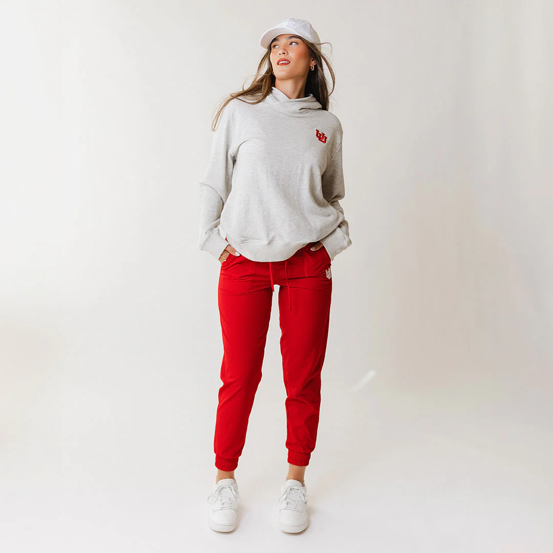 Utah Embroidered Tailgate Hoodie, Heather Grey UU - Image 5