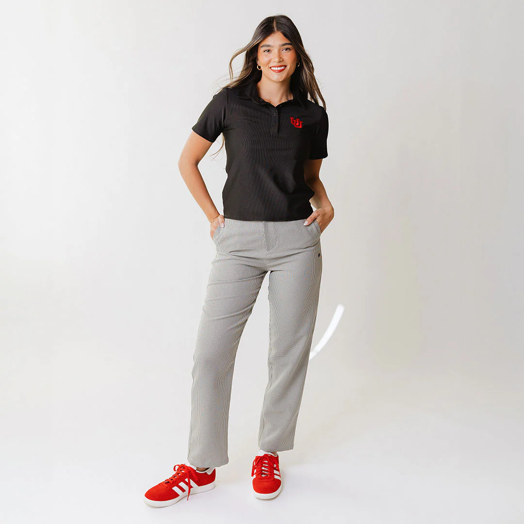 Utah Girl's Ribbed Polo, Black - Image 6