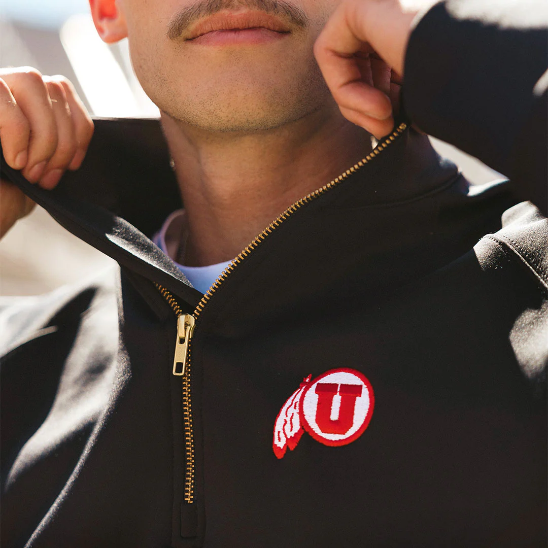 Utah Men's Oxford Zip-Up, Black Feather - Image 2
