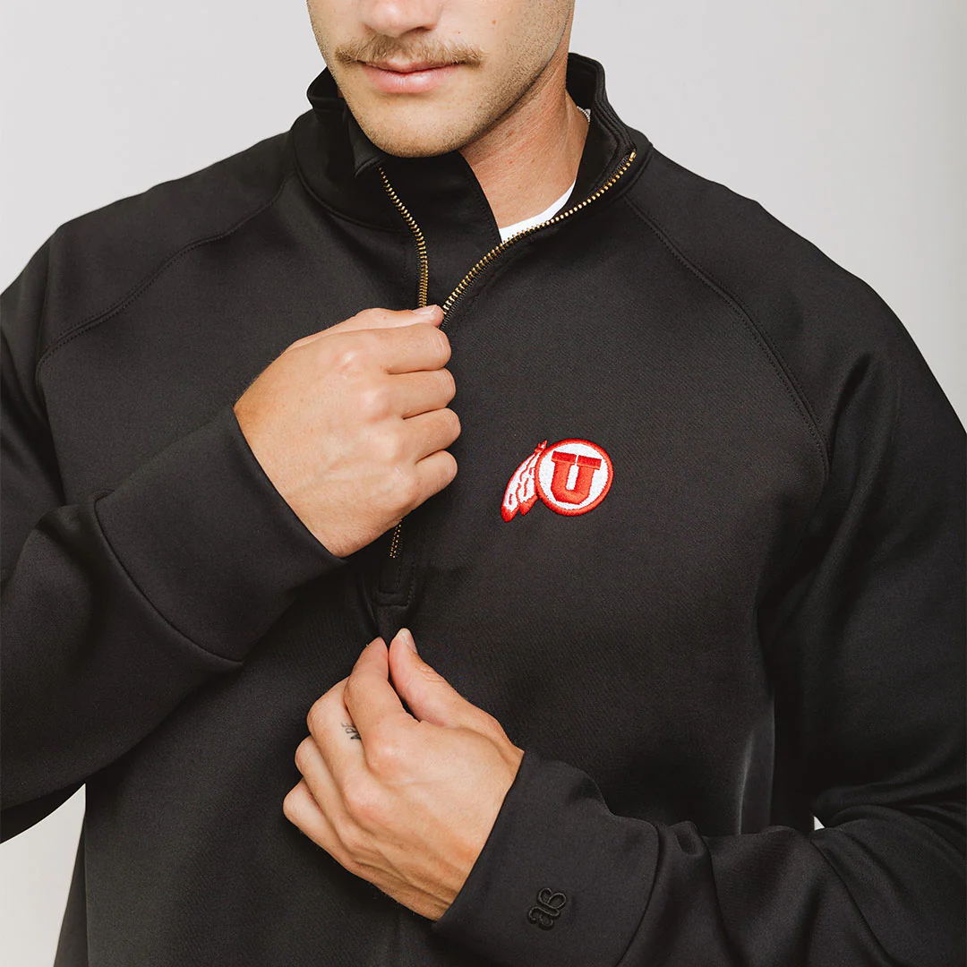 Utah Men's Oxford Zip-Up, Black Feather - Image 5