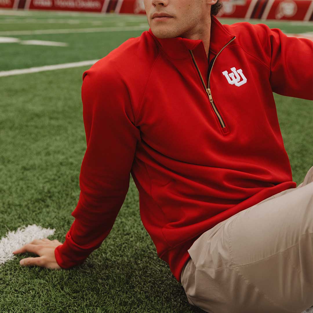 Utah Men's Oxford Zip-Up, Crimson - Image 3