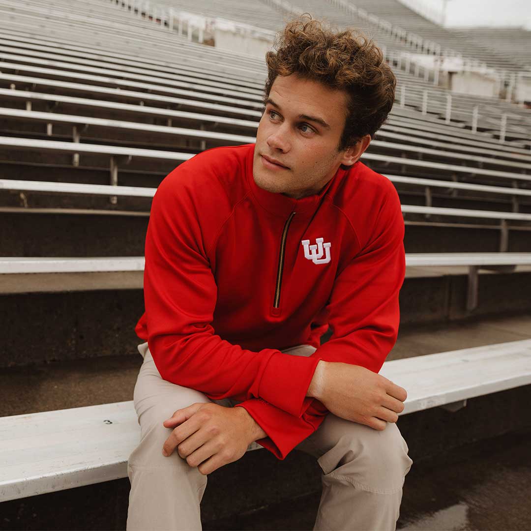 Utah Men's Oxford Zip-Up, Crimson - Image 6