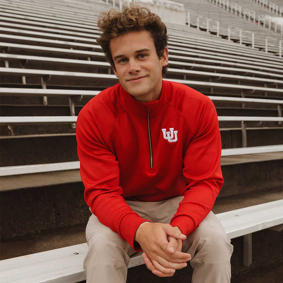 Utah Men's Oxford Zip-Up, Crimson - Image 7