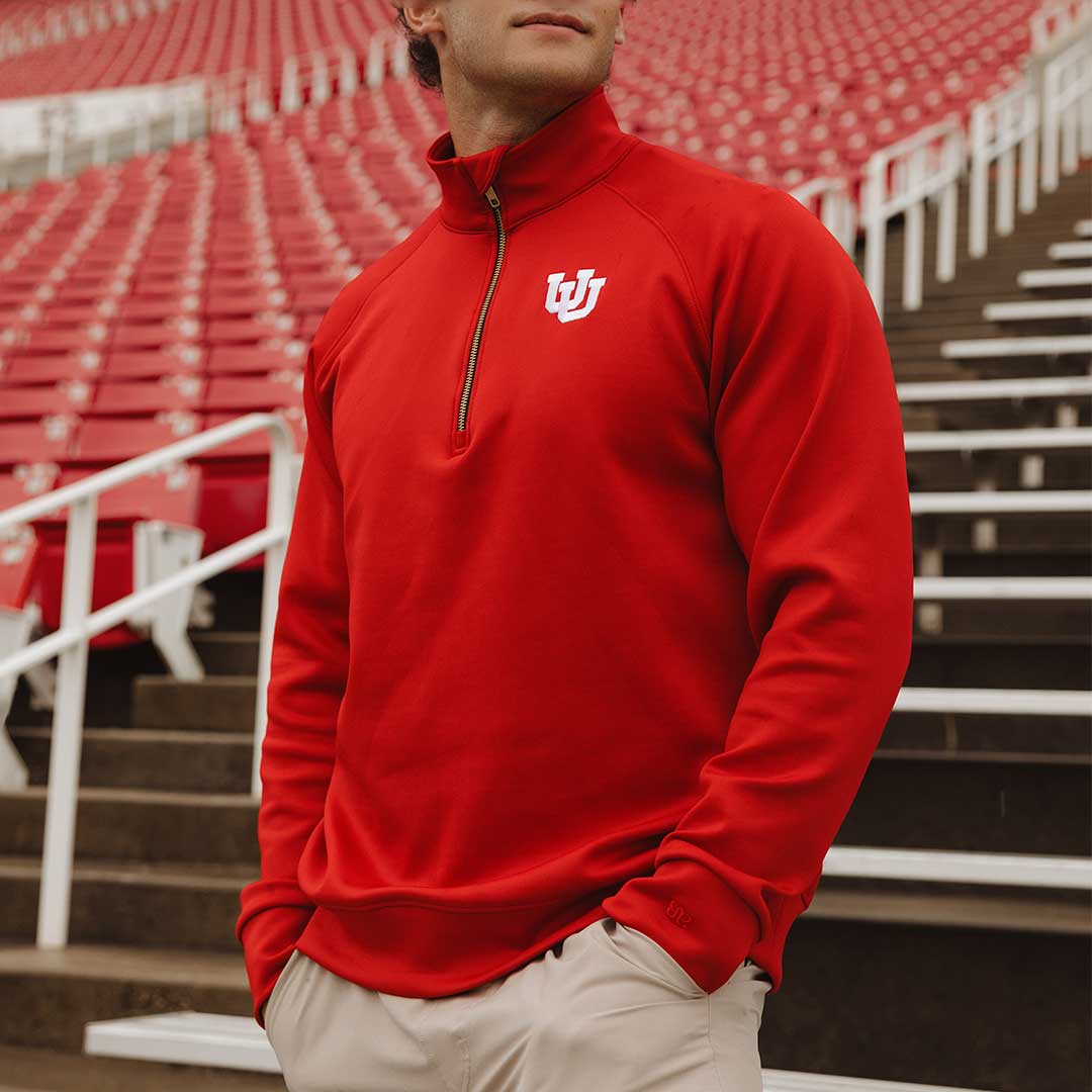 Utah Men's Oxford Zip-Up, Crimson - Image 8