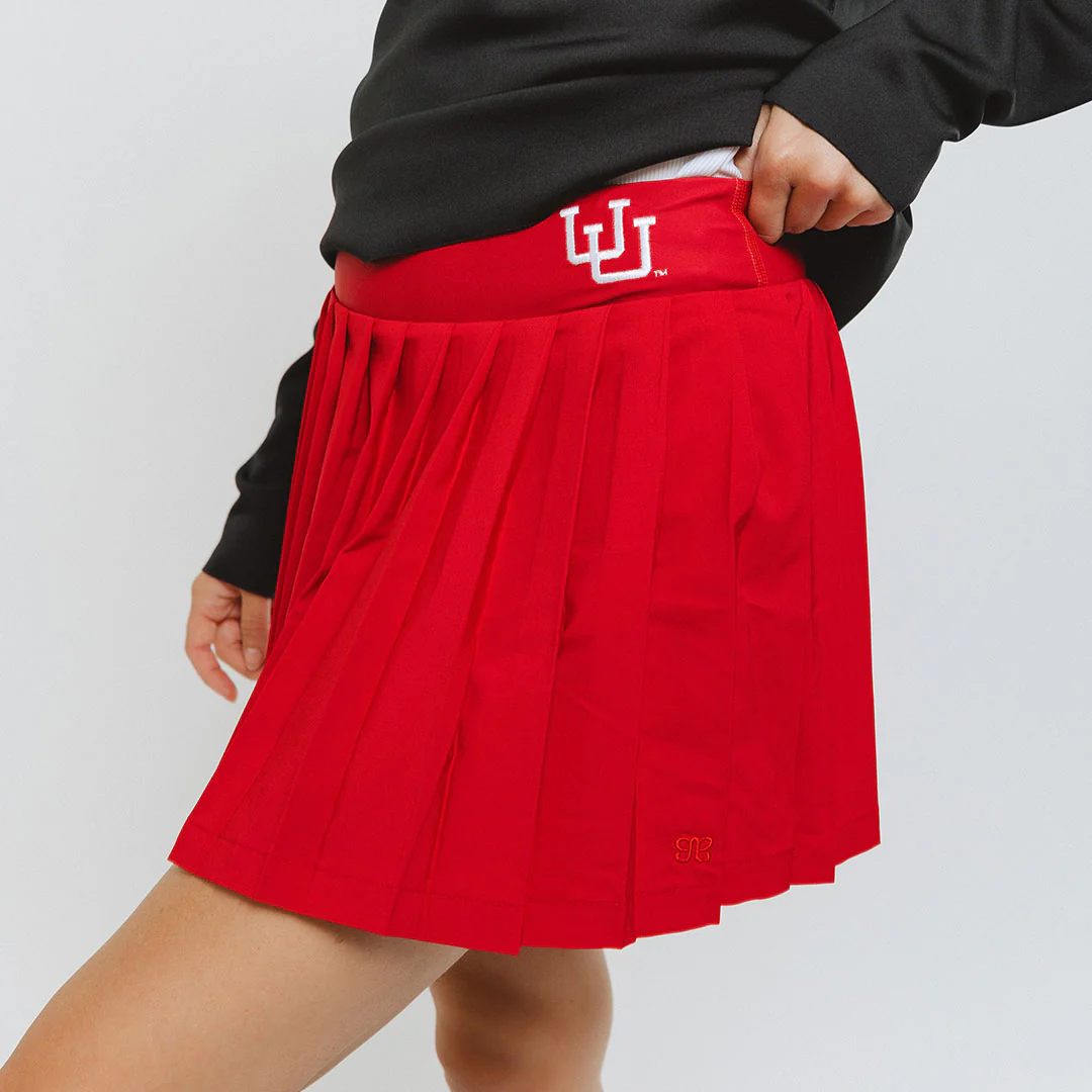 Utah Tie Breaker Tennis Skirt, Crimson - Image 3
