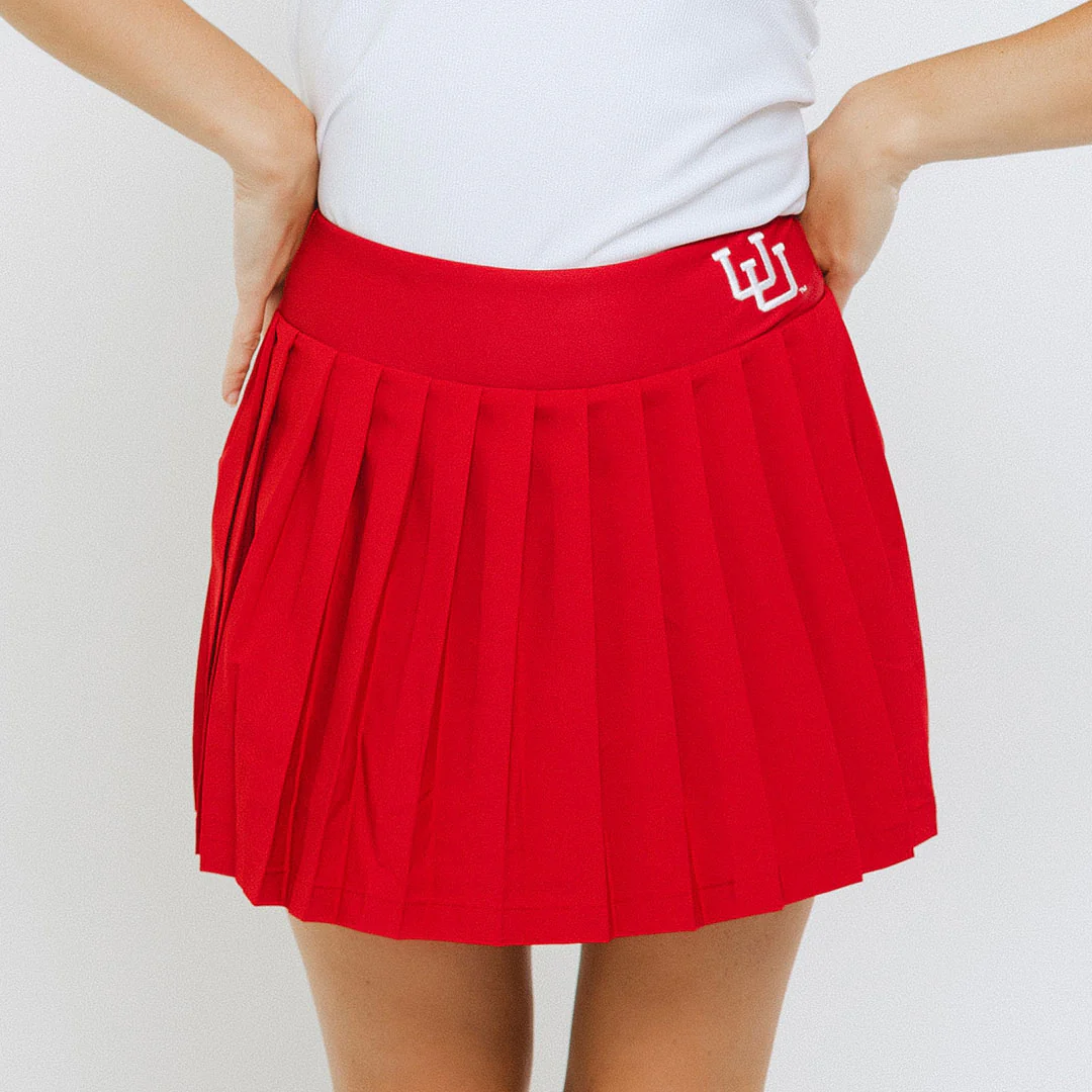 Utah Tie Breaker Tennis Skirt, Crimson - Image 4