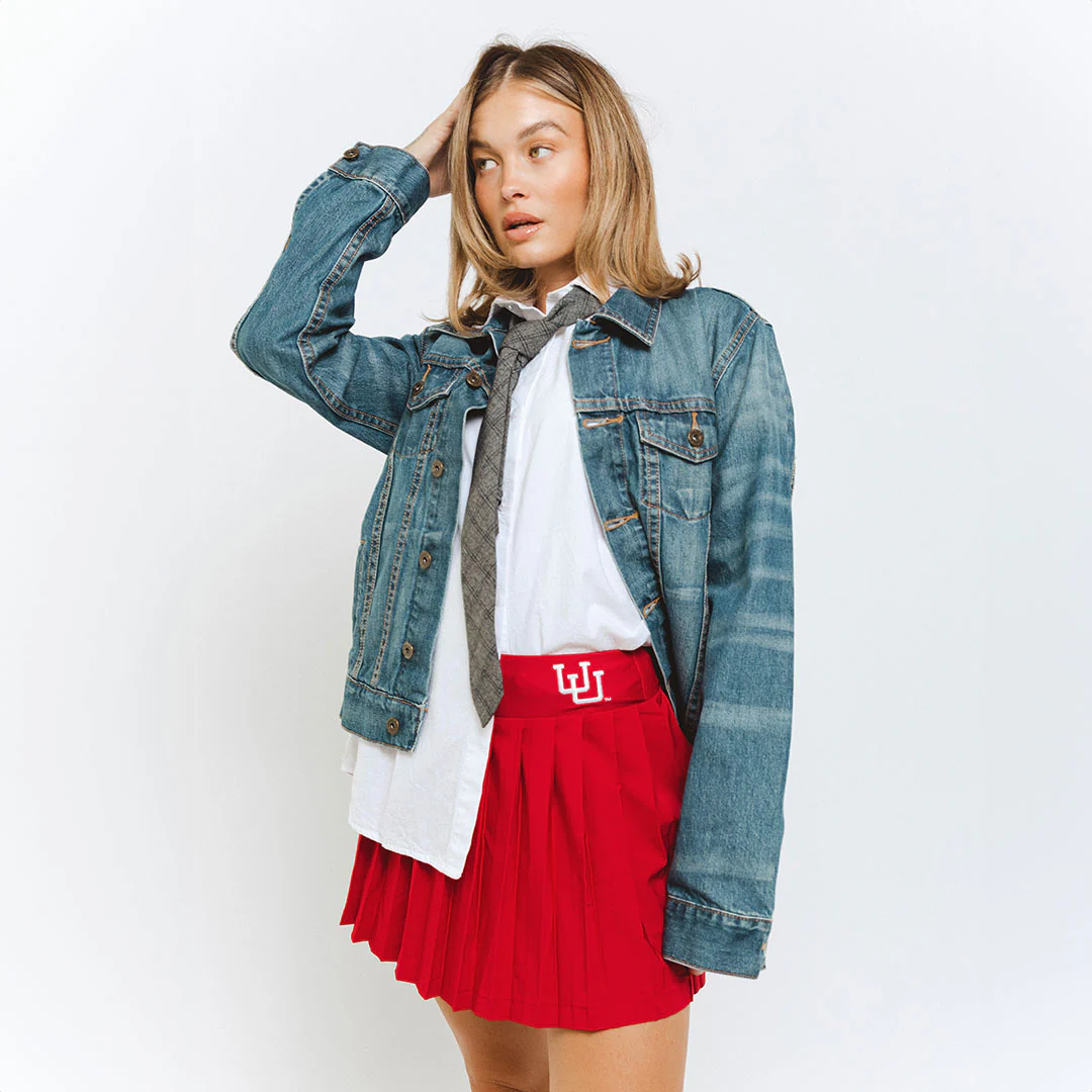 Utah Tie Breaker Tennis Skirt, Crimson - Image 6