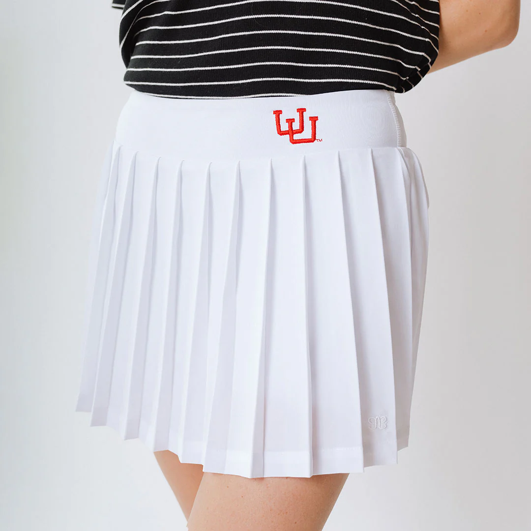 Utah Tie Breaker Tennis Skirt, White - Image 2