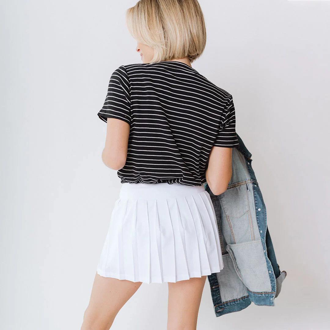 Utah Tie Breaker Tennis Skirt, White - Image 5