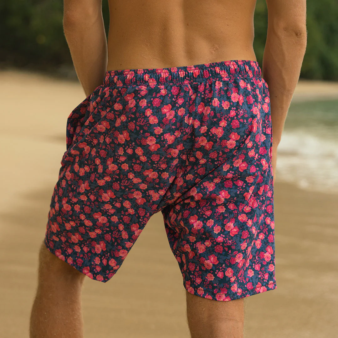 Wind and Sea Shorts, Berry Micro Floral - Image 3